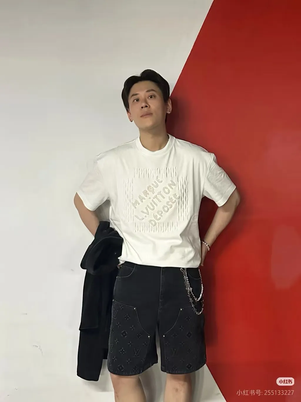 Louis Vuitton/Louis Vuitton presbyopic embossed denim shorts